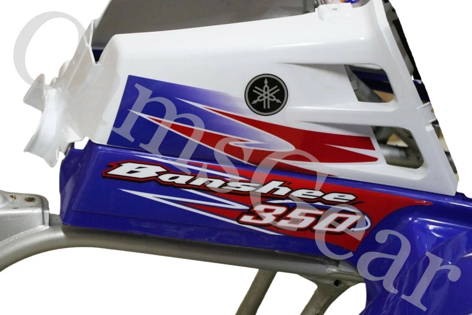 Yamaha Banshee fenders + gas tank plastic + grill + graphics RED WHITE BLUE OEM - Image 3 of 4
