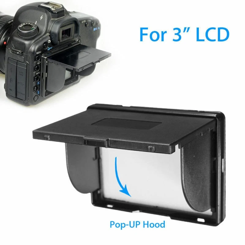 3 Inch LCD Shade SLR Camera Screen Universal Detachable Pop-UP Hood Protector - image 1 of 4