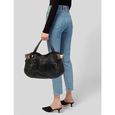 Jimmy Choo Chocolate Leather Tote Bag