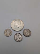 Silver USA Coins Half Dollar 1969D Dimes 1941 1950 1950S