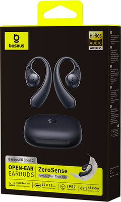 Baseus Eli Sport 2 Open Ear Kopfhörer Open Ear schwarz Sport 45h IPX 57 neu OVP