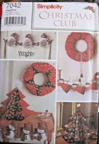 Simplicity #7042 CHRISTMAS DECOR TREE, WREATHS, GARLAND Uncut Sewing Pattern