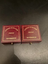 1990- 1999 style Royal Mint Sovereign Gold Proof, Box NO COIN.