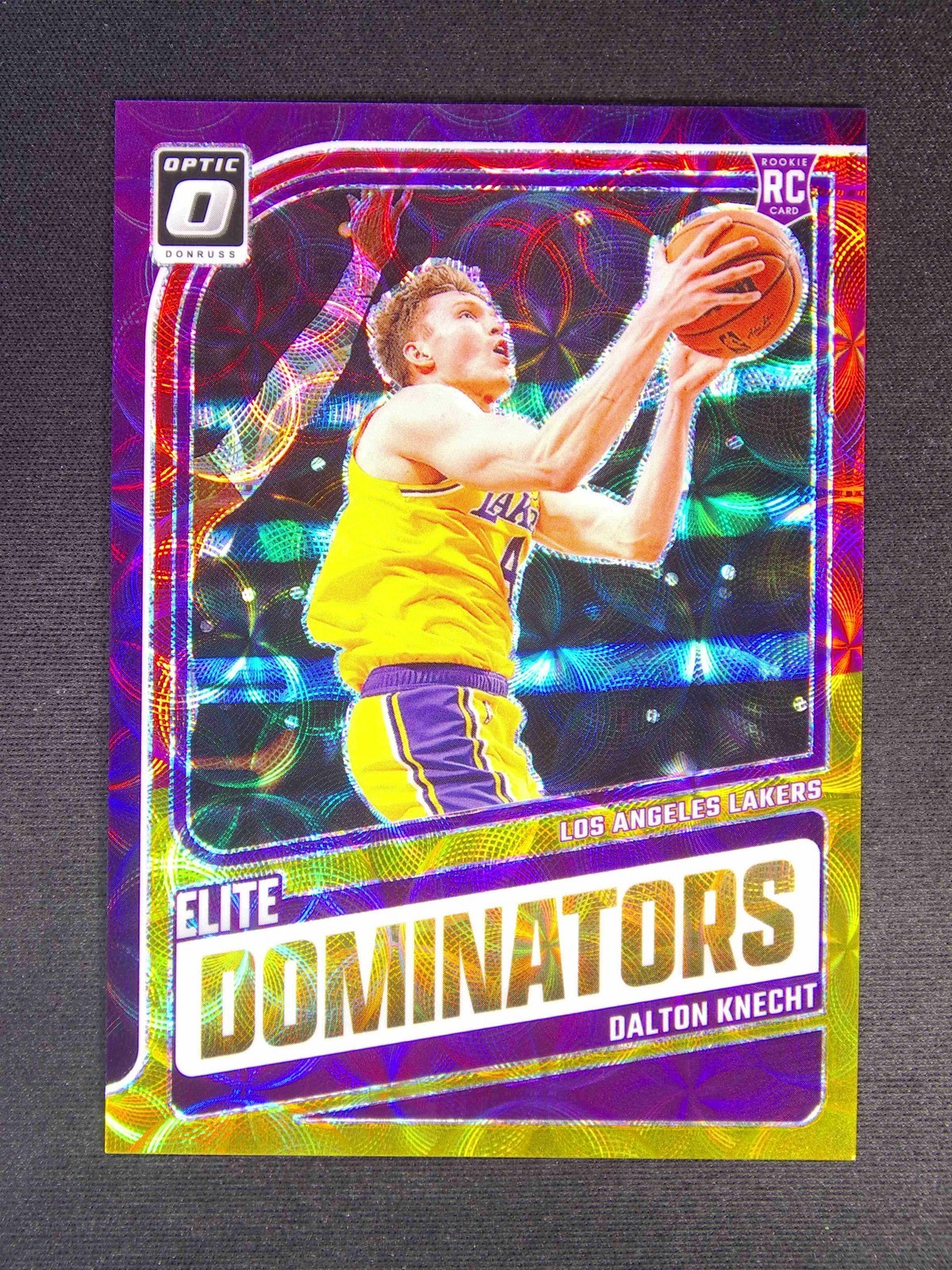 2024-25 Donruss Optic Dalton Knecht #15 RC Elite Dominators Red Gold Scope /99