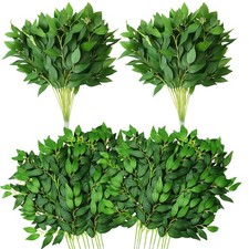 15 Pcs Artificial Italian Ruscus Greenery Stems 55 cm 21.6'' Fake Leaf Garlan...