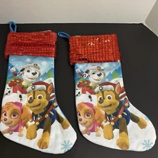 Paw Patrol Christmas Stockings Lot of 2 Nickelodeon Holiday Decor Kids