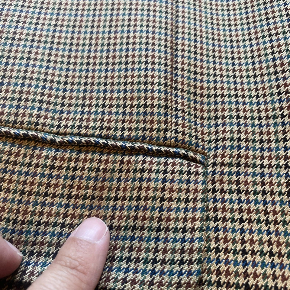 Alan Flusser Blazer мужской 40с коричневый гончая 2 пуговицы шелк шерсти спортивная куртка - Изображение 3 из 4