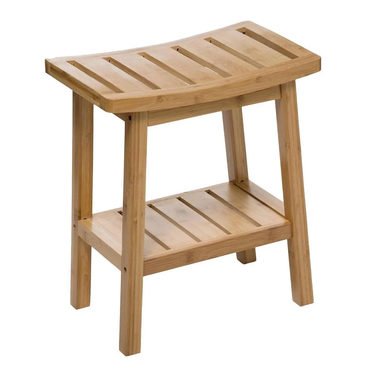 Tabouret Rangement Bambou de Haute Qualité 46cm - Finition Artisanale et Design Minimaliste