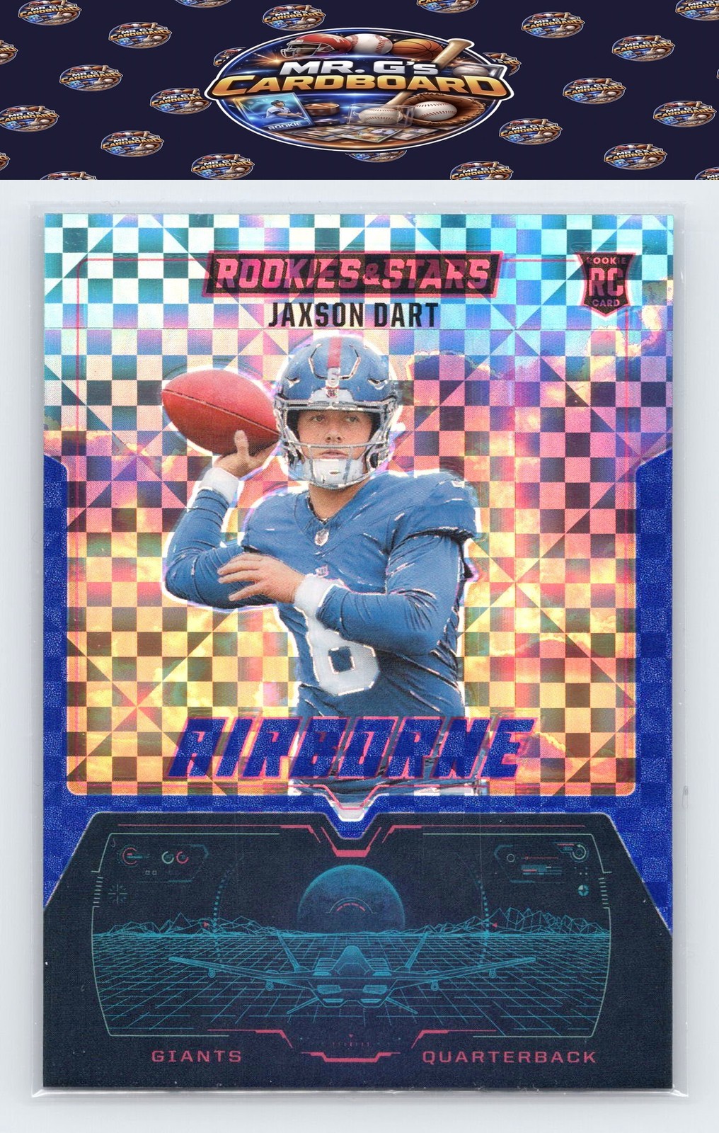 2025 Panini Rookies & Stars #30 Jaxson Dart Airborne Blue Plaid