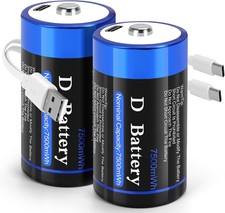 USB D Lithium Battery,1.5V USB D Cell Batteries Rechargeable Batteries Quick Cha