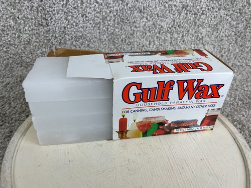 Vintage Gulf Wax Household Paraffin Wax 16 oz 1 lb Box