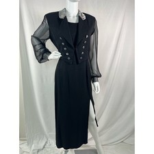Vintage Scarlett Black 2-Piece Dress and Jacket Set