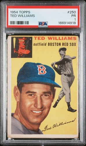 1954 Topps #250 Ted Williams PSA 1