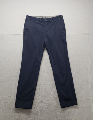 Express Men Pant 30X30 Navy Blue Chino Flat Front Straight Leg Stretch Trouser