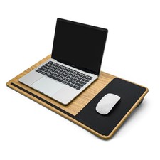Lap Desk with Cushion and Wrist Rest for 17-inch Laptop, Removable Mouse Pad