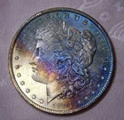 1884-O Morgan Silver Dollar, Toning, Die Crack Error