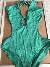 H&M Green Swimsuit Monokini Size 10
