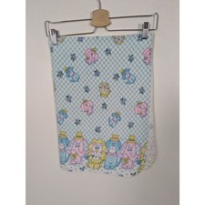 Vintage Baby Blanket 80s Thin Elephants Lions Dogs Bright Pastels 26x38 in