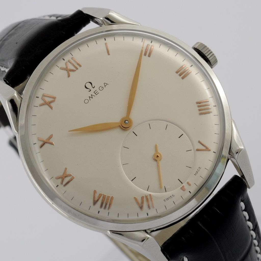 JUMBO SIZE OMEGA REF 2603 SPIDER LUGS MANUAL WIND STEEL GENTS