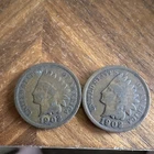 1902 Indian Head Small Cent Bronze Brown Coins Philadelphia Lot of 2