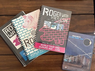 3 Roger Waters Tour Itinerary Books - Rare! Plus Bonus DVD