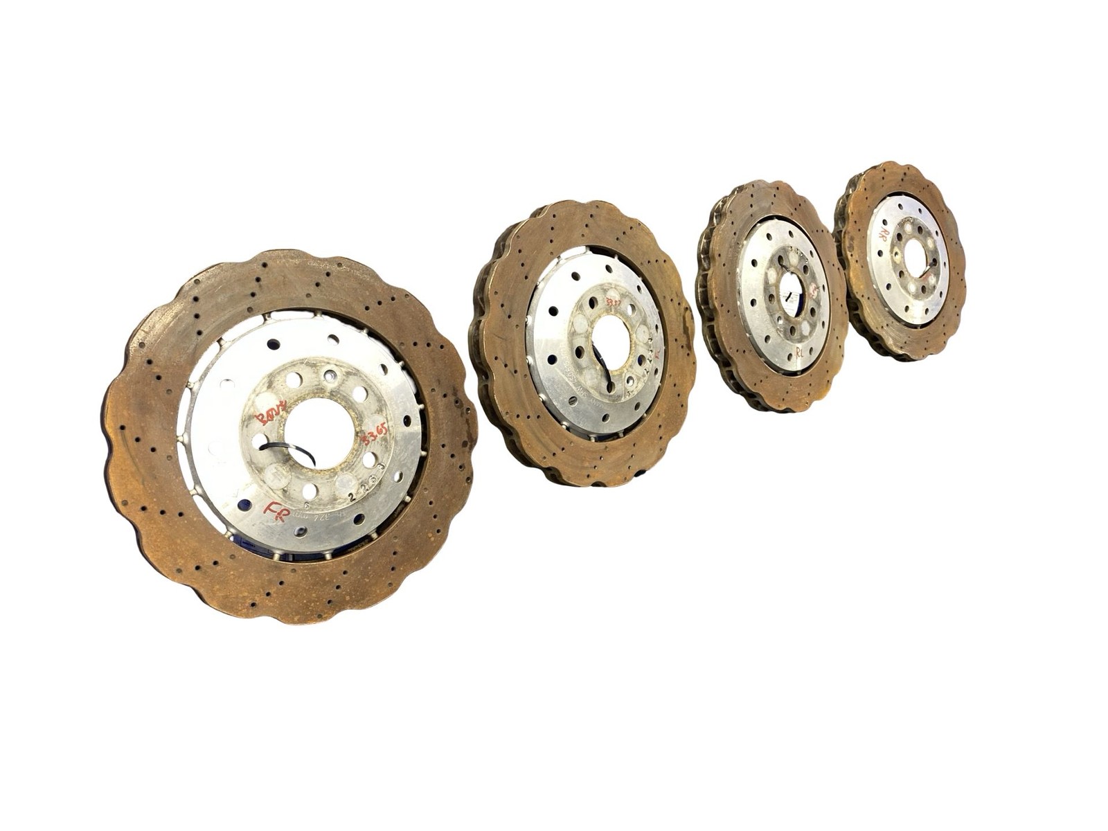 2017-2023 AUDI R8 V10 4S RWS OEM RWD 5.2L FRONT REAR LEFT RIGHT BRAKE ROTOR SET