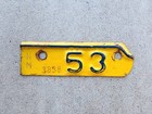 <!--F#f_0-->Original 1953 Kansas Metal License Tag Year Tab Single 53 KS Vintage Vehicle<!--F/-->