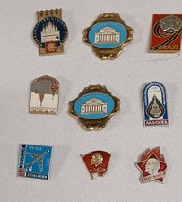 USSR Soviet Russian Badge Vintage Pin Lot of 9 240