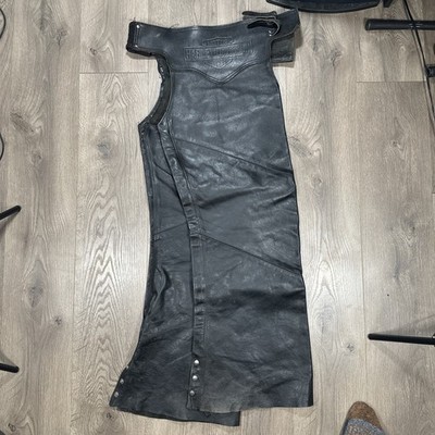 Vintage AMF Harley Davidson Leather Riding Motorcycle Chaps Men's XL