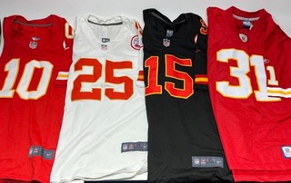 Lot of 4 Kansas City Chiefs NFL Football Jerseys