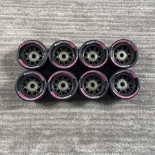 Propel Indoor Roller Skate Wheels 61mm 78a Set Of 8 Black Pink With Bearings