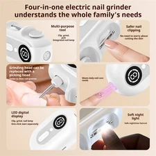 Portable Electric Manicure Tools with Nail Clippers Trimmer Polisher,Nail Lamp