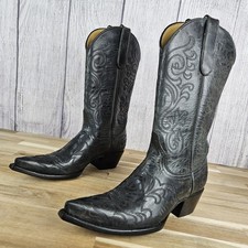 Old Gringo Snip Toe Black Embroidered Boots W...