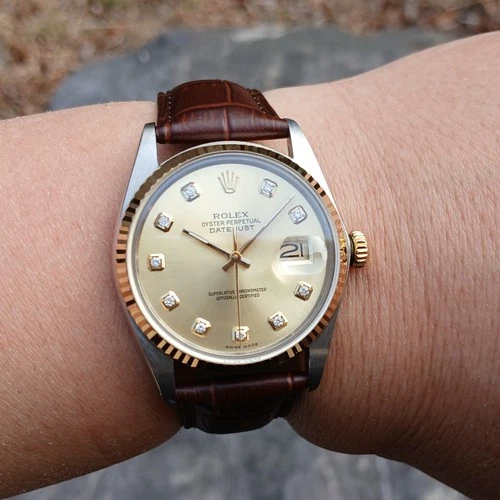 Vintage Rolex Datejust 16013 Cal 3035 27Jewels Automatic Men`s Dai Index Watch 5