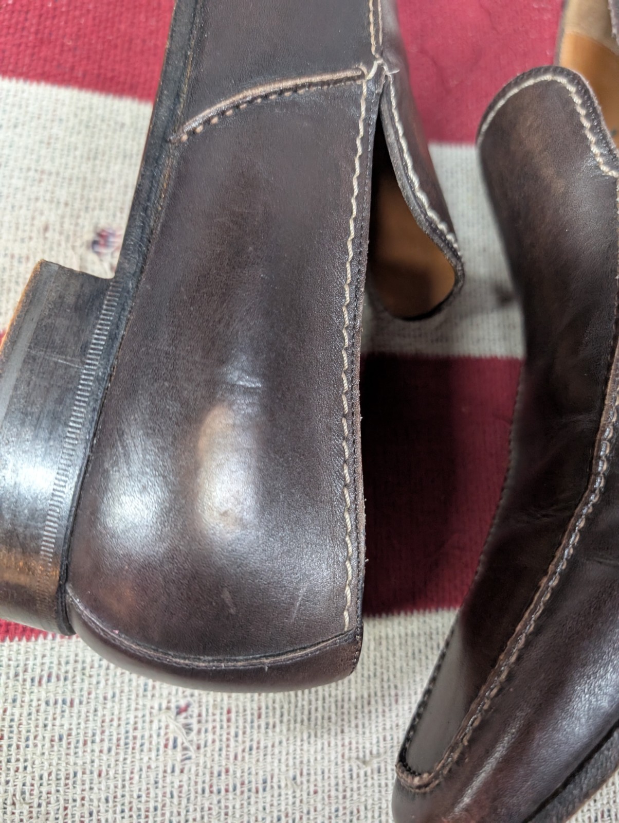 Scarpe eleganti mocassini vintage YSL Yves Saint LAURENT uomo pelle marrone EUR 43 US10