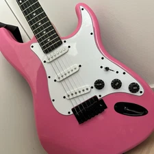 Pink Electric Guitar + All Accessories , Amp, Strap, Case, Lessons/Notes