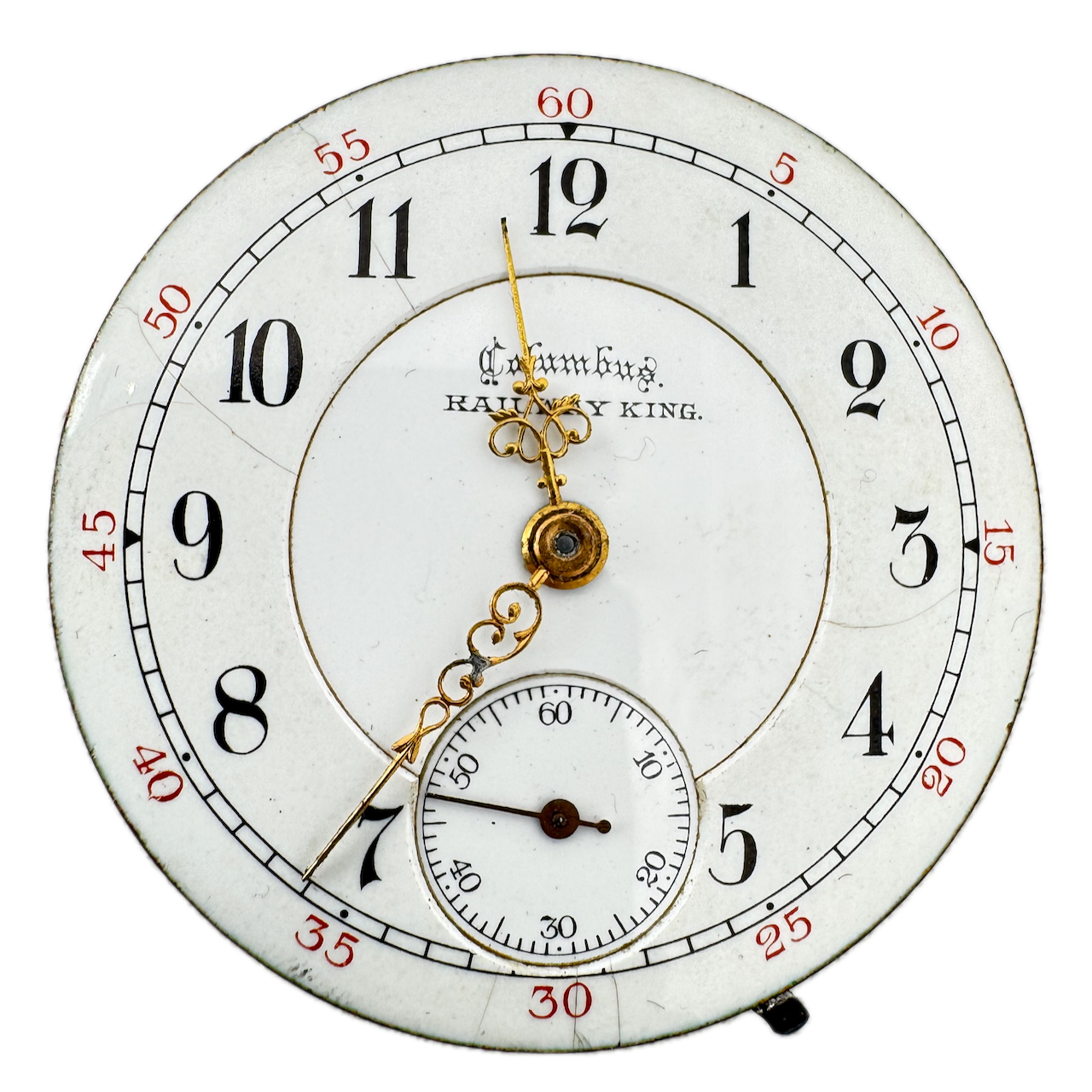Antique 16s 1894 Columbus 16j Railroad Pocket Watch Movement Railway King USA