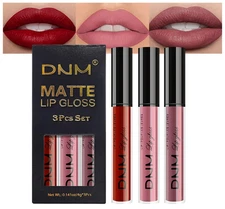 Matte Liquid Lipstick 3Pcs Dark Red Mauve Maroon Long Lasting Waterproof Makeup