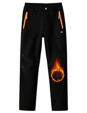 Kids Boy Fleece Cargo Hiking Pants Outdoor Girls Waterproof Windproof Snow Sk...