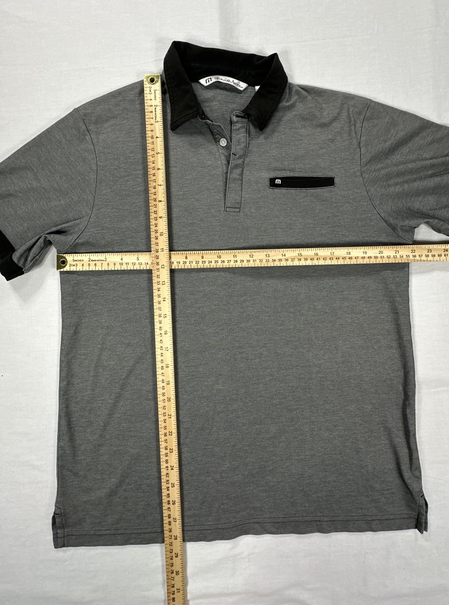 Travis Mathew Men's Sz L Golf Polo Shirt Gray Black Pima Cotton