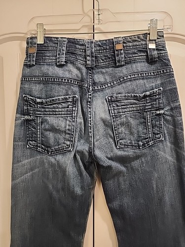 7 For All Mankind Mujer 28 Dojo Jeans Talla Flare, 28 Azul Elastizado EE. UU. 2 Botones - Imagen 5 de 10
