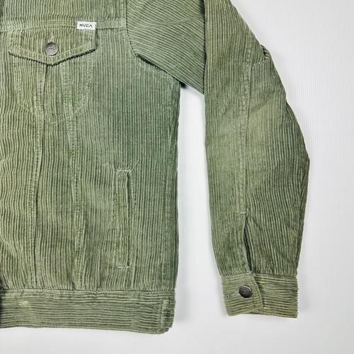RVCA Women's Corduroy Sherpa Lined Button Up Jacket Size M 10 Khaki Green Winter - Picture 11 of 11