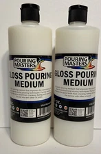 2 Pouring Masters Gloss Pouring Medium 2-16 oz Pints Sealed LOT NEW 32 Oz Total