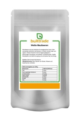 2kg | weiße Maulbeeren | getrocknet | ungeschwefelt | ungezuckert | knusprig süß