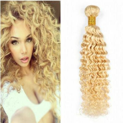 12A 100 % BLOND 613 BRASILIANISCHES REINES MENSCHLICHES HAAR TIEFE WELLENLOCKE 12 BIS 32 ZOLL 100 g
