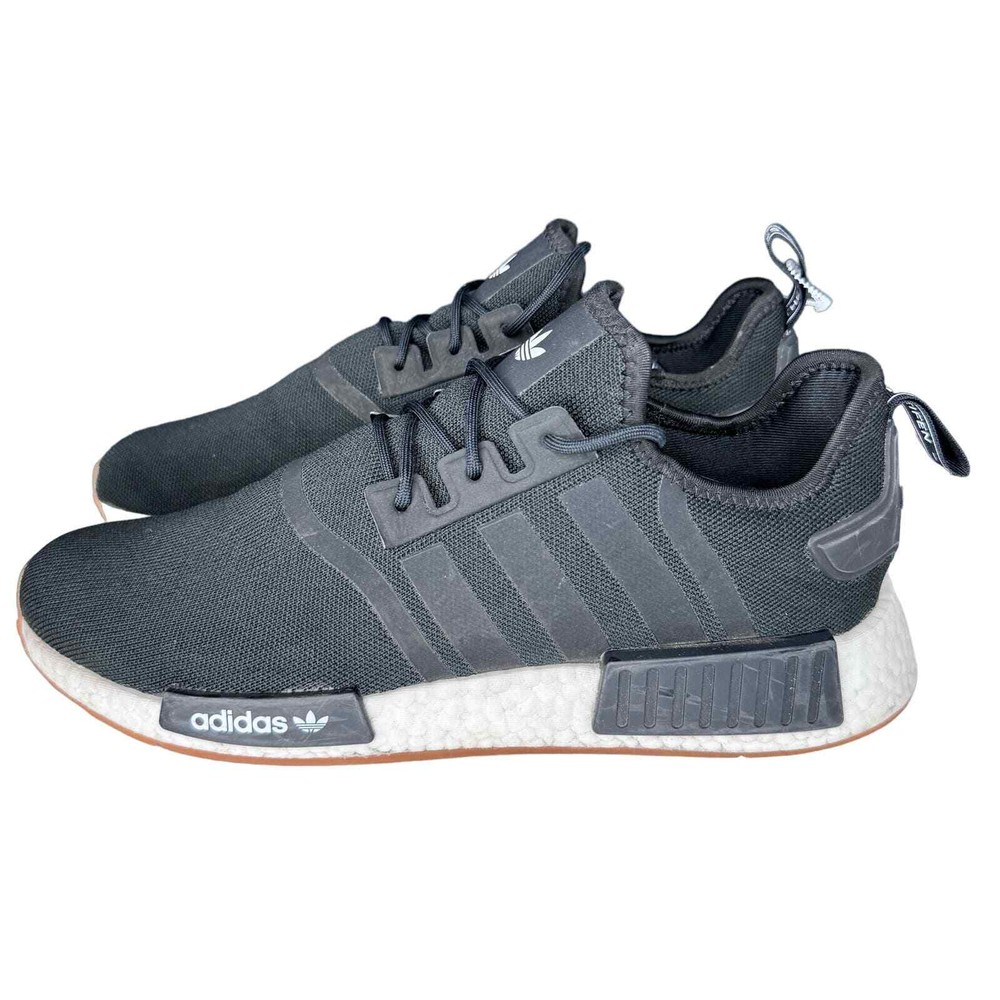 Adidas Originals Mens NMD_R1 Sneakers Running Shoes Lace-Up Black White Size 12