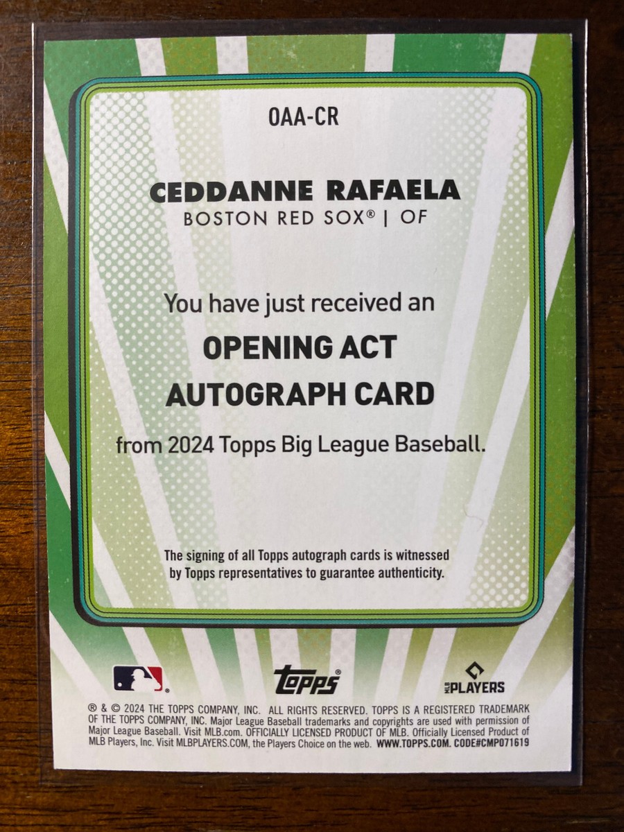 2024 Topps Big League Ceddanne Rafaela #OAA-CR RC Opening Act Auto
