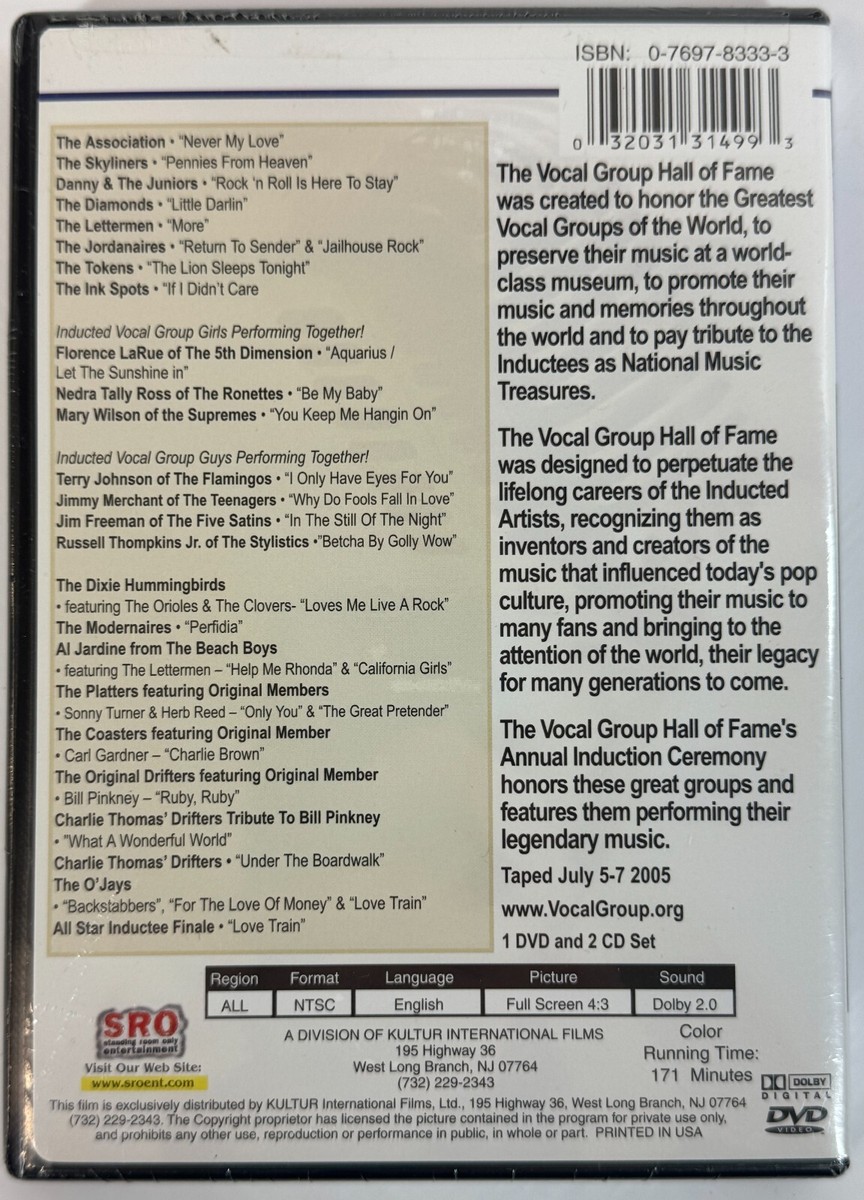 その他 Vocal Group Hall of Fame 1 [DVD] Vocal Group Hall of Fame Vol. 4 (DVD, 2007) for sale online