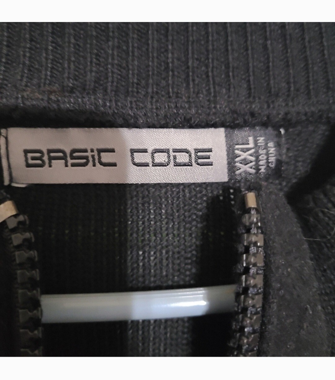 Black Basic Code Sweater Jacket XXL - image 3
