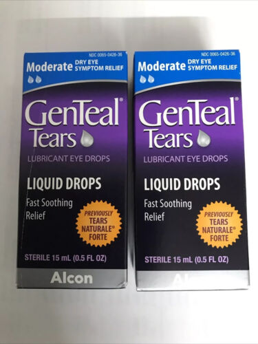 GenTeal Tears lubrifiant gouttes pour les yeux gouttes liquides modérées.0,5 fl lot de 2) exp 08/2025